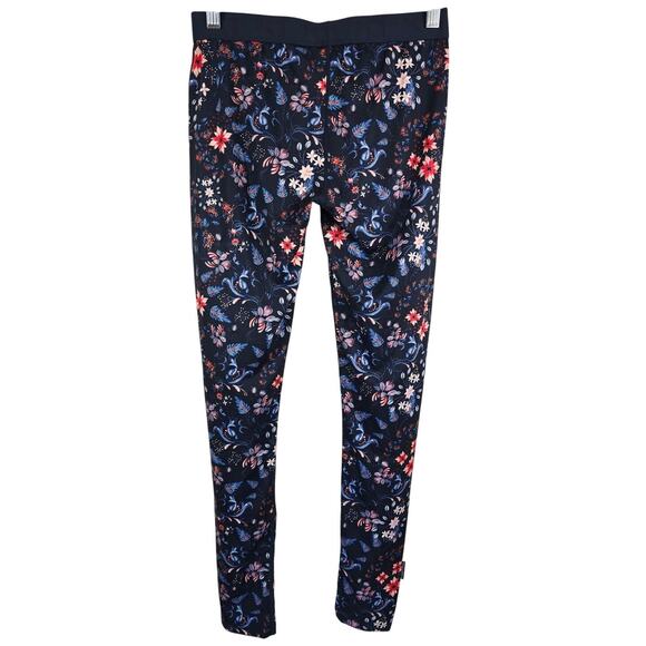 KARI TRAA Floral Design Athletic Athleisure Hiking Base Layer Leggings Women's M - Picture 2 of 4